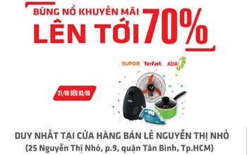 EXPLOSIVE OFFERS UP TO 70% OFF FROM ASIAvina, SUPOR, TEFAL